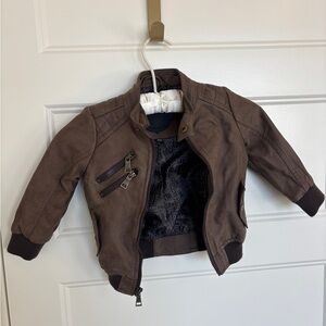 Urban Republic Toddler Bomber Jacket Size 24 Months Faux Brown Leather Nordstrom